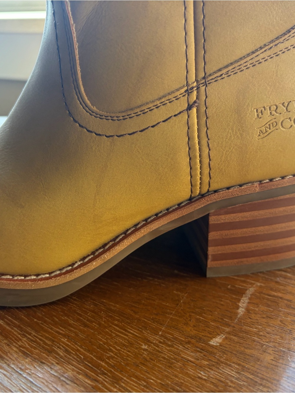 FRYE AND CO. Tall Western Over-the-Knee Boots in Tan - Picture 6 of 6